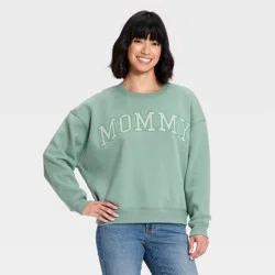 Grayson Threads Women's Mommy Graphic Pullover Sweatshirt - Sage Green M