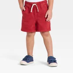 Toddler Boys' Adjustable Pull-On Denim Shorts - Cat & Jack™ Red 4T