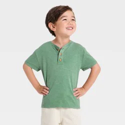 Toddler Boys' Short Sleeve Henley T-Shirt - Cat & Jack™ Green 4T