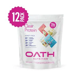 Oath Nutrition Variety Pack Clear Whey 12pk - Frosty Lemonade Icy Blue Kiwi Strawberry Coco Colada