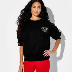 Women's The Devil Wears Prada Coffee Graphic Pullover Sweatshirt - Black M