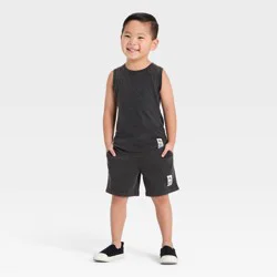 Toddler Boys' Tank Top and French Terry Shorts Set - Cat & Jack™ Charcoal Gray 18M