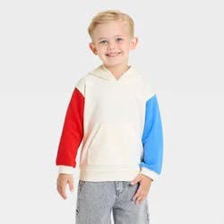 Toddler Boys' Americana Colorblock Hoodie - Cat & Jack™ Cream 18M
