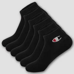 Champion Boys' 6pk Ankle Socks - Black L