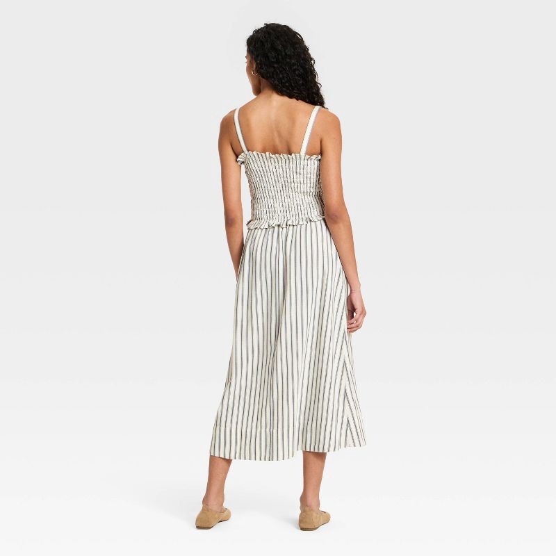 slide 2 of 3, Women's Sleeveless Woven Maxi Sundress - Universal Thread™ Cream Striped M, 1 ct