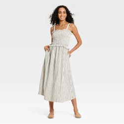 Women's Woven Maxi Sundress - Universal Thread™ Cream Striped L