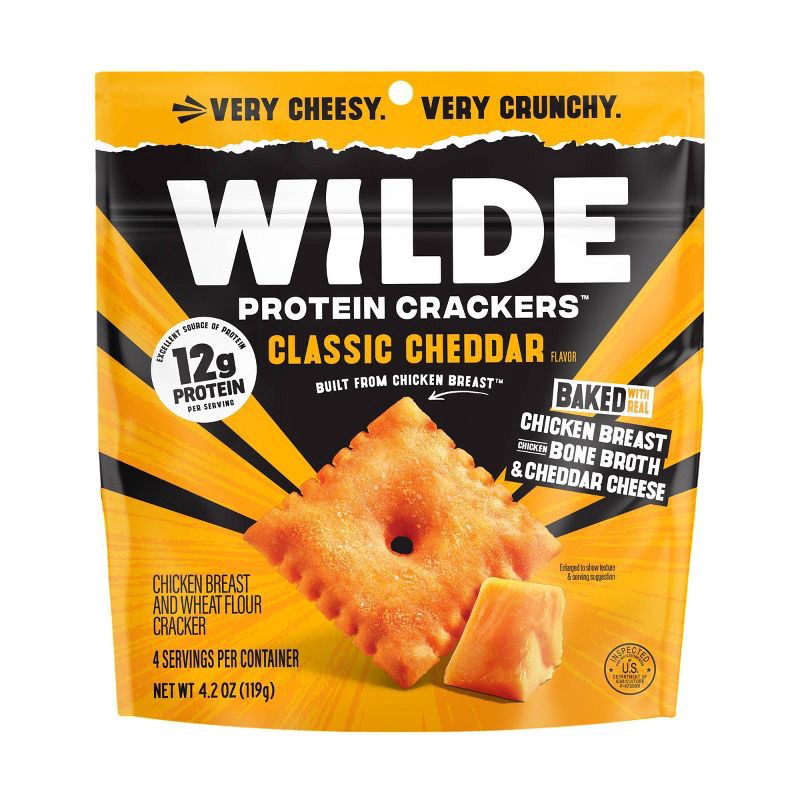 slide 1 of 6, WILDE Original Cheddar Cheese Protein Crackers - 4.2oz, 4.2 oz