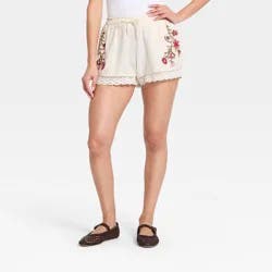 Women's Linen Pull-On Shorts - Universal Thread™ Cream XS