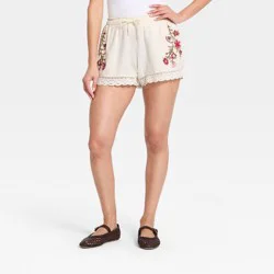 Women's Linen Pull-On Shorts - Universal Thread™ Cream L
