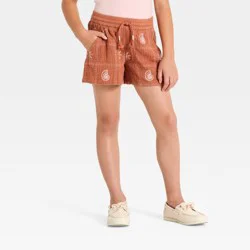 Girls' Gauze Pull-On Shorts - Cat & Jack™ Brown S