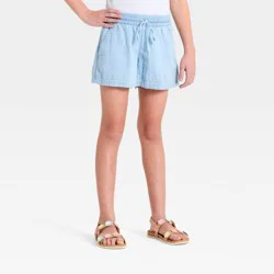 Girls' Gauze Pull-On Shorts - Cat & Jack™ Light Indigo M