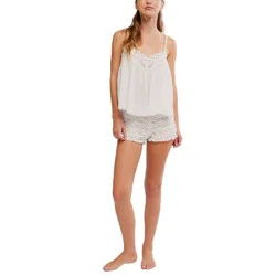 intimately fp Women's Ruffle Bloomer Shortie - White L