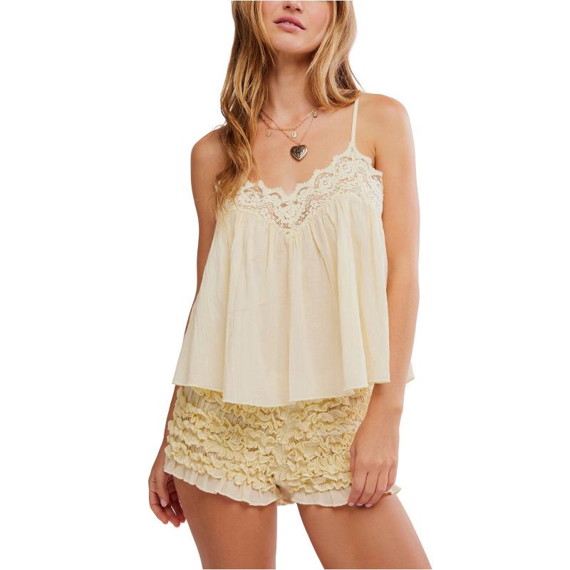 slide 1 of 4, intimately fp Women's Woven Lace Cami - Pear Sorbet L, 1 ct