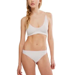 intimately fp Women's Seamless Lace Bikini Underwear - Ivory L/XL