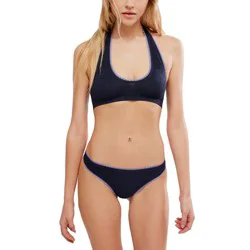 intimately fp Women's Seamless Lace Thong Underwear - Black XS/S