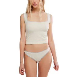 intimately fp Women's Seamless Lace Thong Underwear - Pear Sorbet XS/S