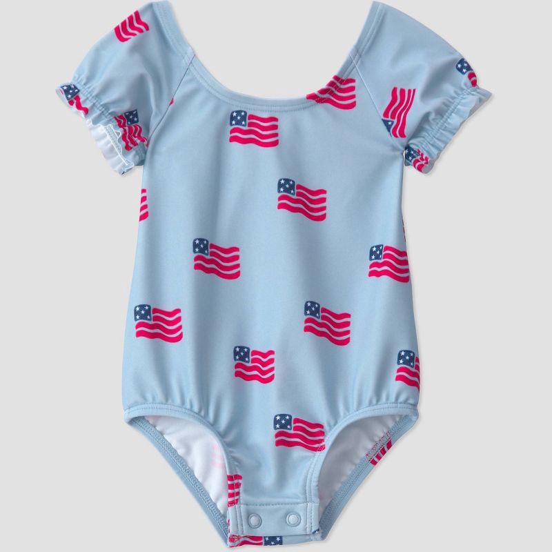 slide 1 of 5, Carter's Just One You® Baby Girls' Americana Flag One Piece Swimsuit - Red/Light Blue 6M, 1 ct