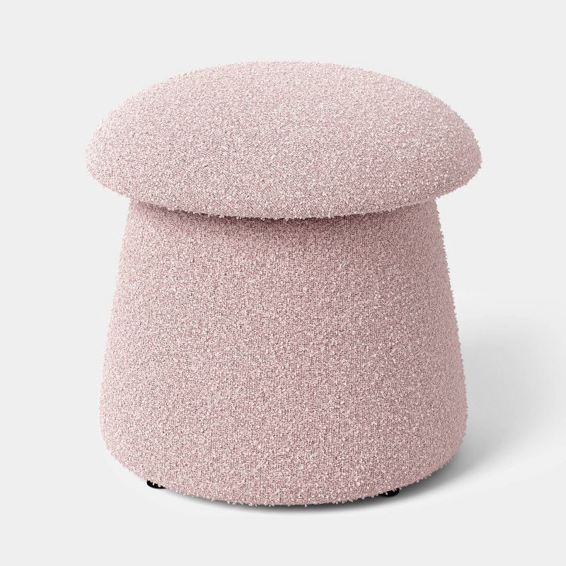 slide 1 of 5, Mushroom Upholstered Storage Ottoman Pink Boucle - Room Essentials™, 1 ct