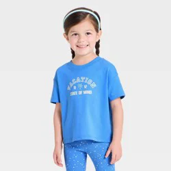 Toddler Girls' Vacation Oversized Graphic T-Shirt - Cat & Jack™ Blue 4T