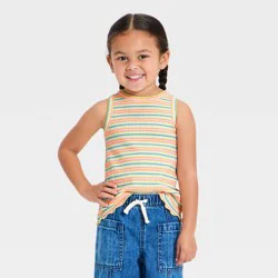 Toddler Girls' Multi Striped Ribbed Tank Top - Cat & Jack™ 12M
