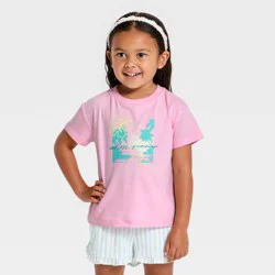 Toddler Girls' Short Sleeve Endless Summer Graphic Relaxed T-Shirt - Cat & Jack™ Light Pink 4T