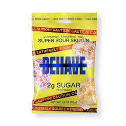 BEHAVE Grapefruit Tangerine Yuzu Super Sour Candy Skulls - 1.8oz