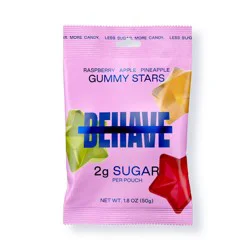 BEHAVE Raspberry Apple Pineapple Gummy Candy Stars - 1.8oz