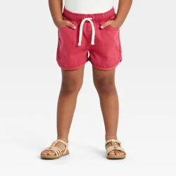 Toddler Girls' Woven Denim Shorts - Cat & Jack™ Red 5T