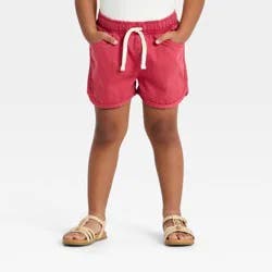 Toddler Girls' Woven Denim Shorts - Cat & Jack™ Red 5T