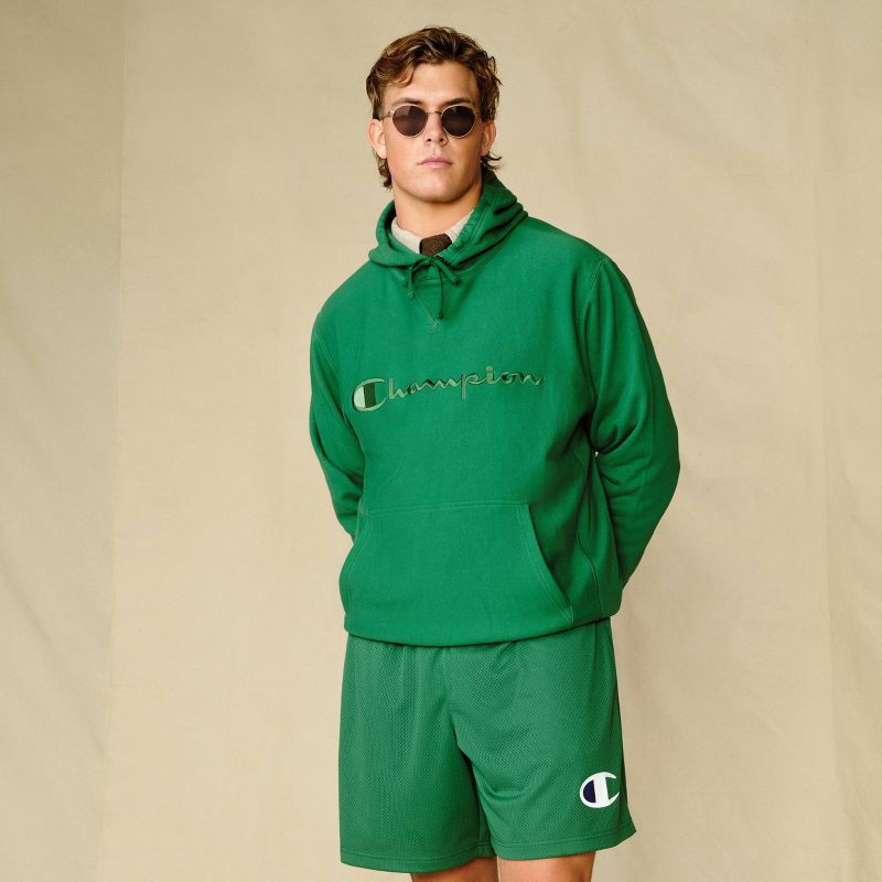 slide 17 of 17, Champion Adult Sizing Embroidered Fleece Hooded Sweatshirt - Verdant Green S, 1 ct