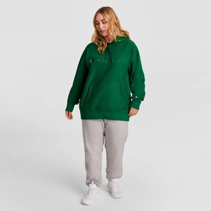 slide 10 of 17, Champion Adult Sizing Embroidered Fleece Hooded Sweatshirt - Verdant Green S, 1 ct