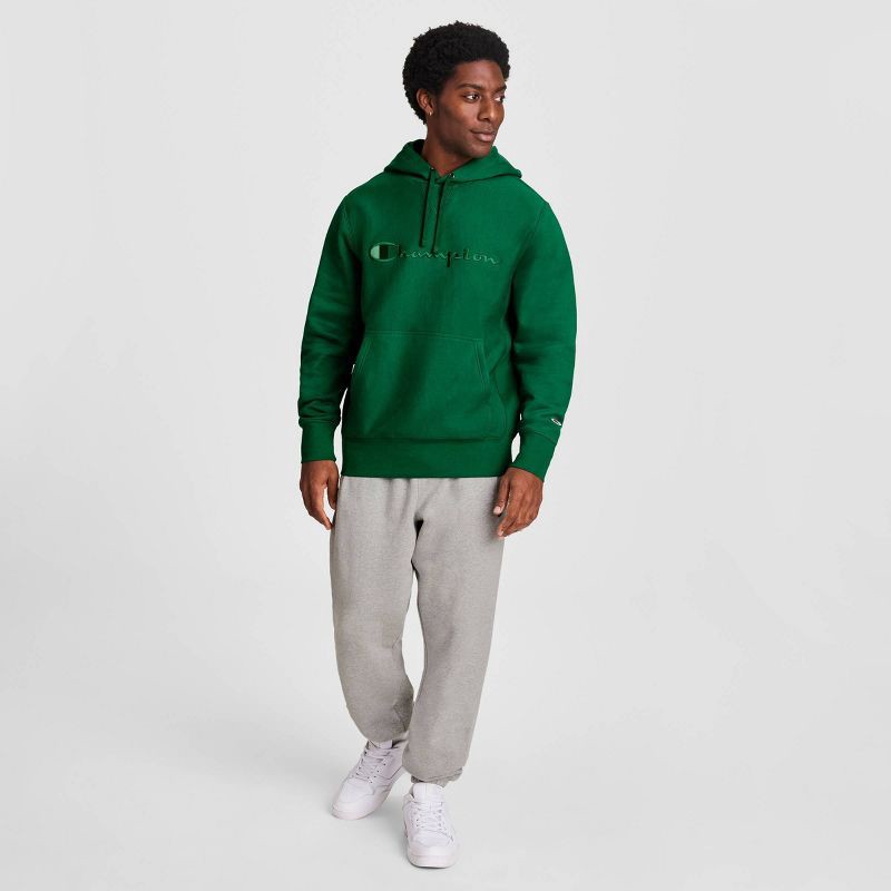 slide 3 of 17, Champion Adult Sizing Embroidered Fleece Hooded Sweatshirt - Verdant Green M, 1 ct