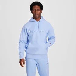 Champion Adult Sizing Embroidered Fleece Hooded Sweatshirt - Placid Blue M