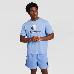 Champion Men's Graphic T-Shirt - Placid Blue Big C Golf M