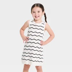 Toddler Girls' Striped Sweater Dress - Cat & Jack™ Cream 3T