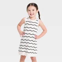 Toddler Girls' Striped Sweater Dress - Cat & Jack™ Cream 3T