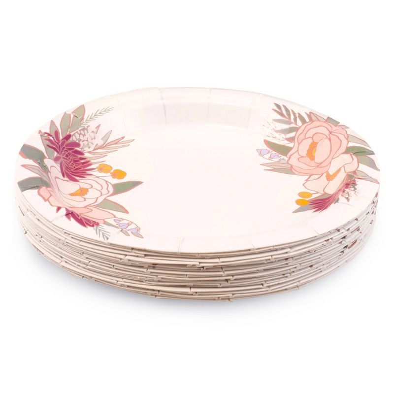 slide 2 of 3, Emerge Retail 20ct 6.3" Rose Gold Floral Snack Plates, 20 ct