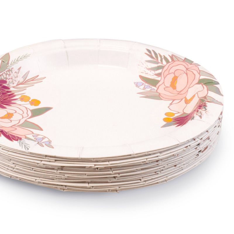 slide 3 of 3, Emerge Retail 20ct 6.3" Rose Gold Floral Snack Plates, 20 ct