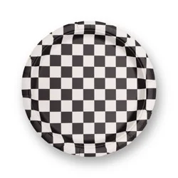 Emerge Retail 20ct 9.8" Checker Dinner Plates Black/White