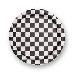 Emerge Retail 20ct 9.8" Checker Dinner Plates Black/White