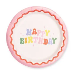 Emerge Retail 20ct 6.3" 'Happy Birthday' Wavy Snack Plates