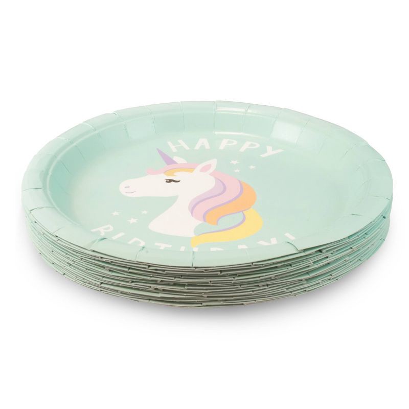 slide 2 of 3, Emerge Retail 20ct 9.8" Unicorn 'Happy Birthday' Dinner Plates, 20 ct