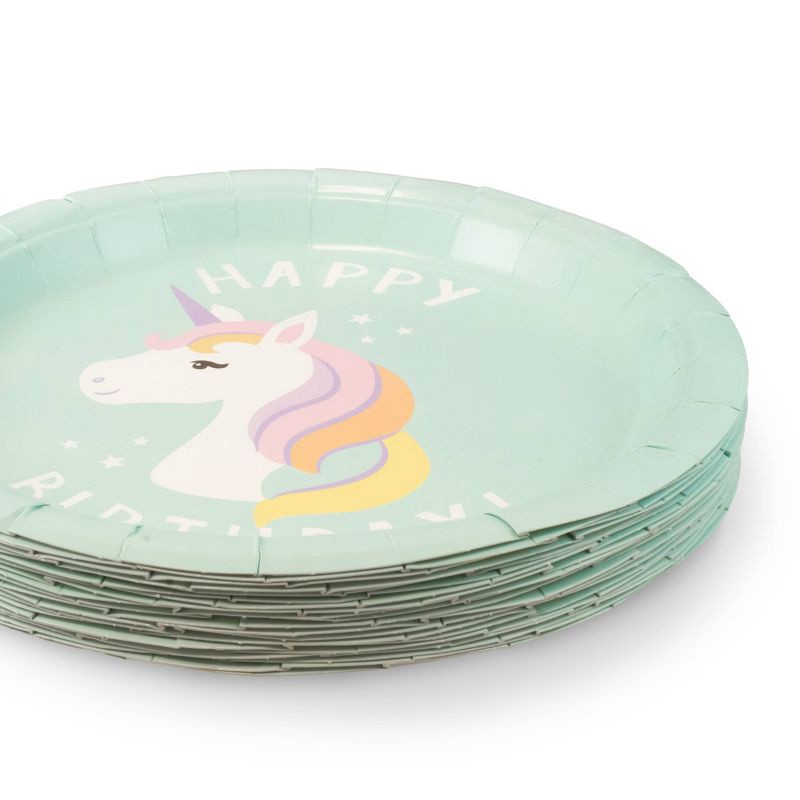 slide 3 of 3, Emerge Retail 20ct 9.8" Unicorn 'Happy Birthday' Dinner Plates, 20 ct