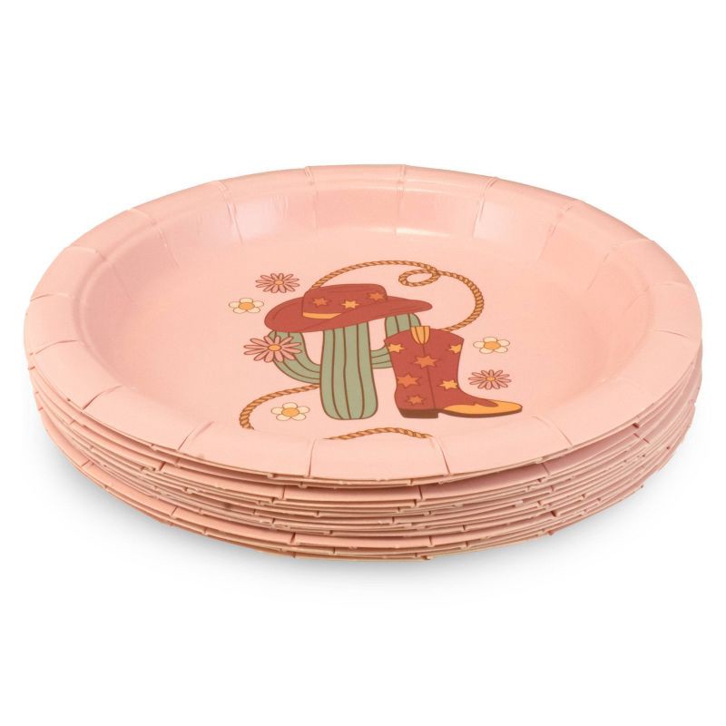slide 2 of 3, Emerge Retail 20ct 6.3" Western Snack Plates Pink, 20 ct