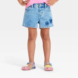 Toddler Girls' Star Embroidered Denim Shorts - Cat & Jack™ Light Wash 18M