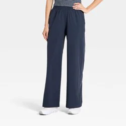 Women's Mid-Rise Woven Travel Pants - All In Motion™ Navy Blue XS