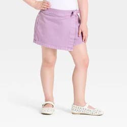 Toddler Girls' Denim Skort - Cat & Jack™ Lilac Purple 4T