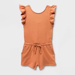 Toddler Girls' Terracotta Romper - Cat & Jack™ Orange 5T