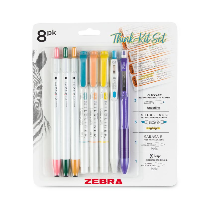 slide 1 of 4, Zebra 8ct Think Kit Set, 8 ct
