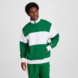 Champion Men's Club Sport Pullover 1/4 Zip French Terry Sweatshirt - Verdant Green L